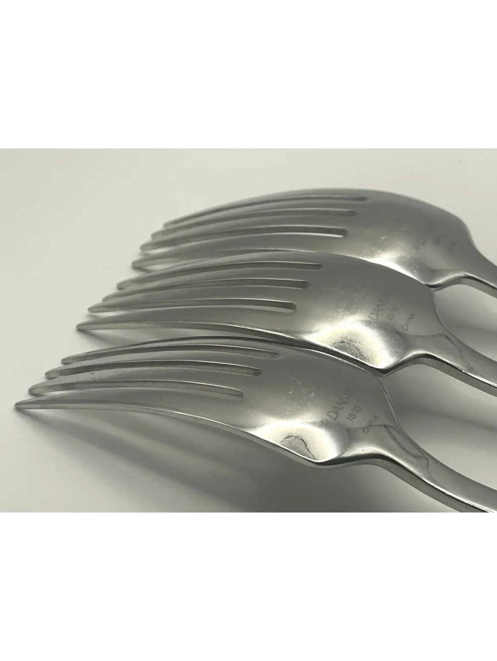 (3) Dansk KOBENHAVEN II 18/10 Stainless Glossy China Salad Fork Lot ~ 7 5/8”